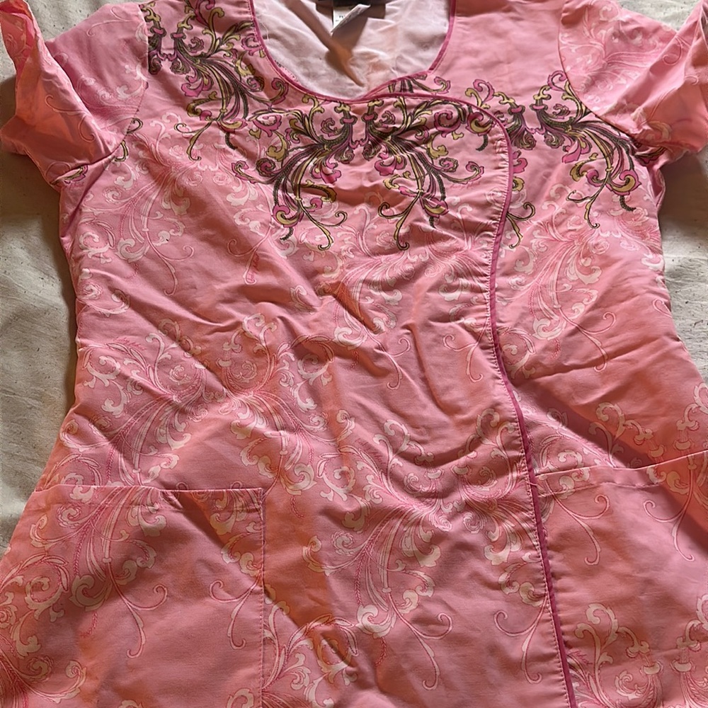 Pink scrub top